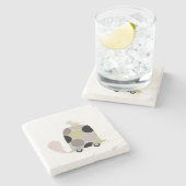 Tweeter op een schildpad stenen onderzetter (Zijkant)