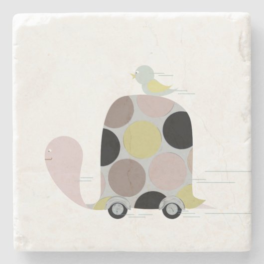 Tweeter op een schildpad stenen onderzetter (Voorkant)