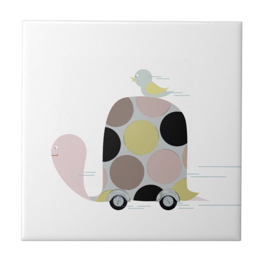 Tweeter op een Turtle Stone Onderzetter Tegeltje (Voorkant)