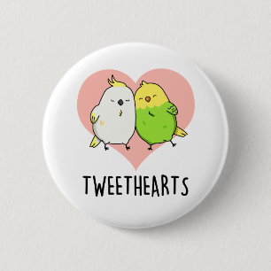 Tweethearts Funny Tortelduifjes Pun Ronde Button 5,7 Cm