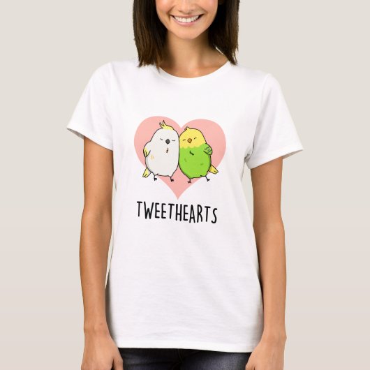 Tweethearts Funny Tortelduifjes Pun T-shirt (Voorkant)