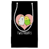 Tweethearts Grappige Tortelduifjes Pun Dark BG Klein Cadeauzakje (Voorkant)