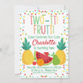 Tweetiendaagse uitnodiging voor fruit 2e verjaarda (Voorkant)