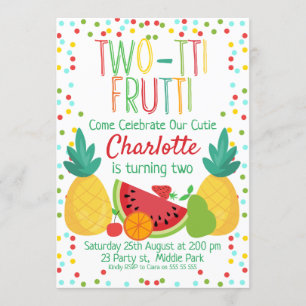 Tweetiendaagse uitnodiging voor fruit 2e verjaarda