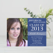 Tweetone-graduation-uitnodigingen (marineblauw) kaart (Staand voorkant)