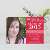 Tweetone-graduation-uitnodigingen (rood) kaart (Staand voorkant)