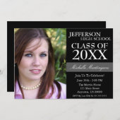 Tweetone-graduation-uitnodigingen (zwart) kaart (Voorkant / Achterkant)