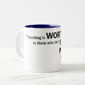 Tweetone mok - 'Coaching is waardeloos voor die... (Voorkant links)