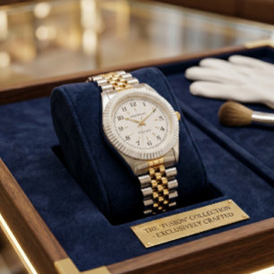 Tweetonig gouden en zilveren horloge   Gekartelde 