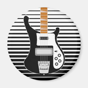 Tweetonige Black & White elektrische basgitaar Magneet