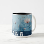 Tweetonige bloemen aanpasbare mok (Voorkant rechts)
