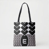 Tweetonige Chevron En Traandrop Tote Bag (Voorkant)