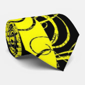 Tweetonige gele zwarte wervelende stropdas (Opgerold)