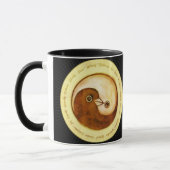 Tweetonige gestileerde mok Yin Yang vredesduiven (Links)