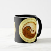 Tweetonige gestileerde mok Yin Yang vredesduiven (Voorkant rechts)