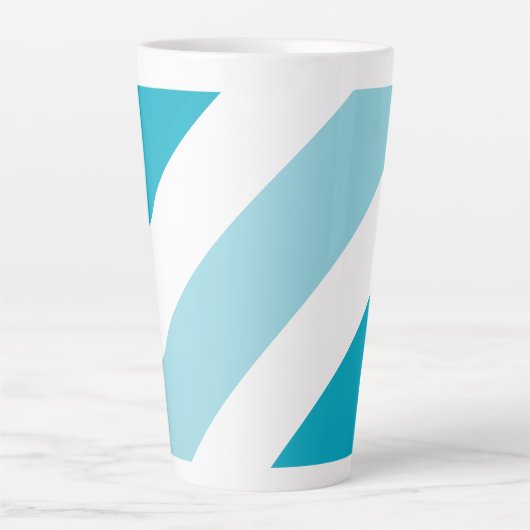 Tweetonige gestreepte latte-Mok Latte Mok (Voorkant)