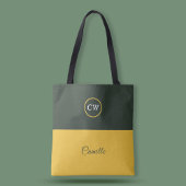 Tweetonige Goud & Bos Groen Monogram Tote Bag
