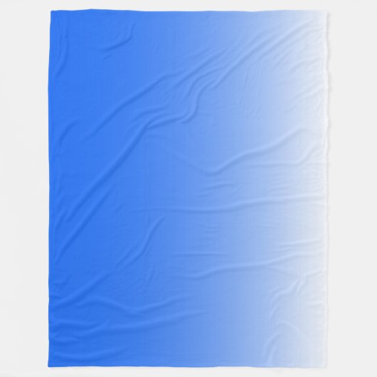 Tweetonige gradiëntombre elektrisch blauw fleece deken (Voorkant)