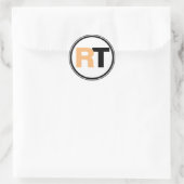 Tweetonige Initialen Ronde Sticker (Tas)