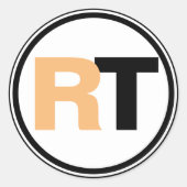 Tweetonige Initialen Ronde Sticker (Voorkant)