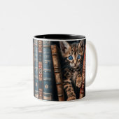 Tweetonige keramische mok | Bengaalse kitten Oude (Voorkant rechts)