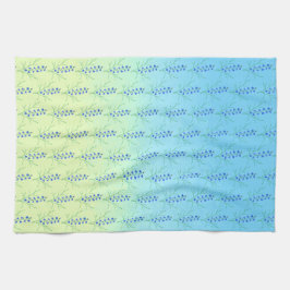 Tweetonige keukendoek met blauwe klokjes theedoek