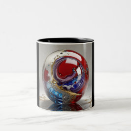 Tweetonige mok, 325ml  (Marmer-3) Tweekleurige Koffiemok