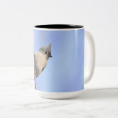 Tweetonige mok met afbeelding van een getufte titm (Voorkant rechts)