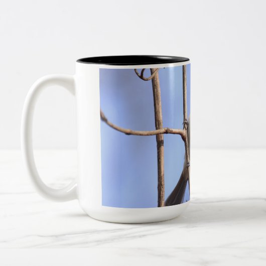 Tweetonige mok met afbeelding van een getufte titm (Links)