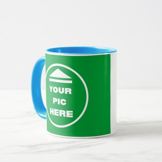 Tweetonige Mok - Voeg Afbeelding toe 11 oz Wit Lic (Voorkant links)