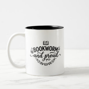 Tweetonige mok voor trotse boekenwurm
