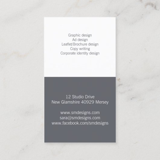 Tweetonige Monogram Visitekaartje (Achterkant)