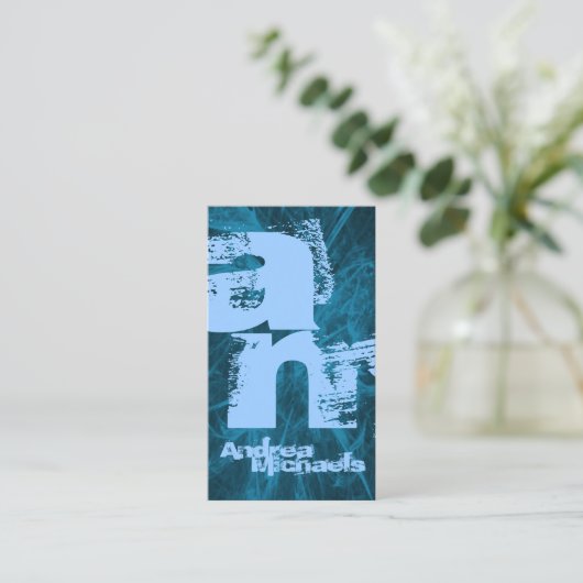 Tweetonige Monogram Visitekaartje (Staand voorkant)