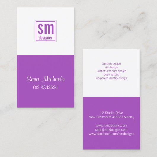 Tweetonige Monogram Visitekaartje (Voorkant / Achterkant)