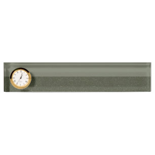 Tweetonige Moss Green Clock Desk naamplaat Naambordje