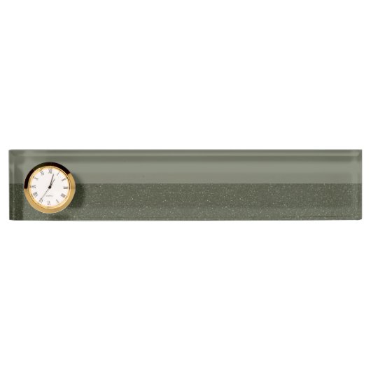 Tweetonige Moss Green Clock Desk naamplaat Naambordje (Voorkant)