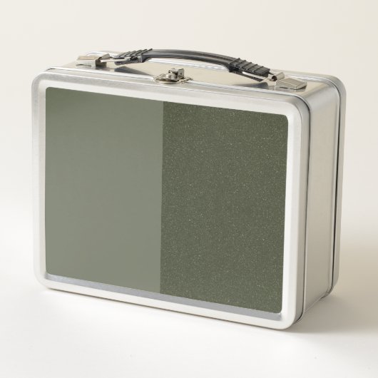 Tweetonige Moss Green Metal Lunchbox (Voorkant)