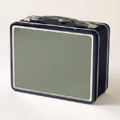 Tweetonige Moss Green Metal Lunchbox - (Achterkant)
