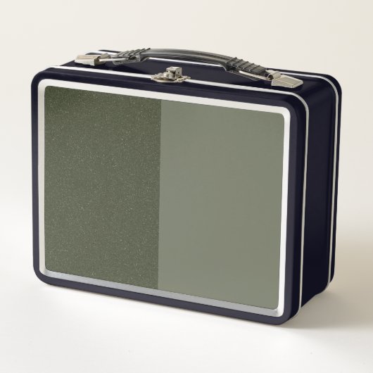 Tweetonige Moss Green Metal Lunchbox - (Voorkant)