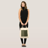 Tweetonige Moss Green Textured Canvas tas – Aanpas (Voorkant (model))