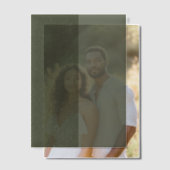 Tweetonige Moss Green Vellum Overlay – Uitnodigingen (Offset (Koppel))