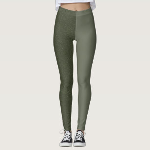 Tweetonige Moss Groene Leggings (mat + getextureer