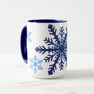 Tweetonige sneeuwvlokken mok