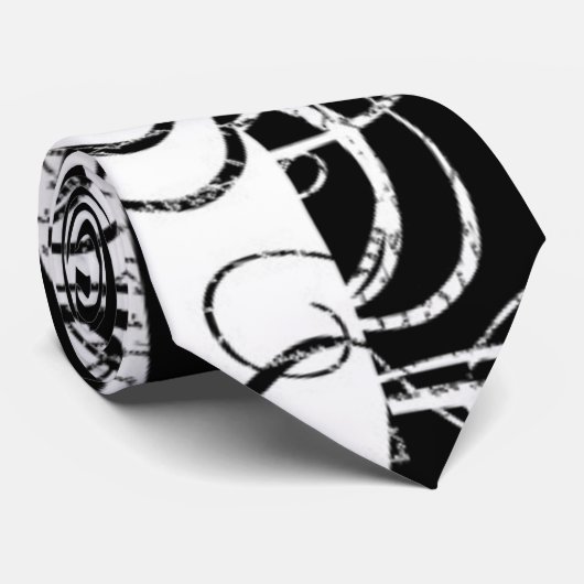 Tweetonige witte zwarte wervelende stropdas (Opgerold)