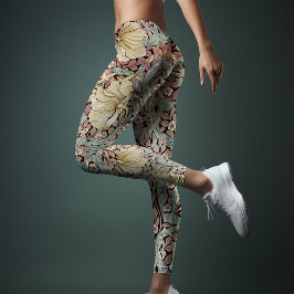Tweetonige Yoga  Cyan Magenta William Morris Leggings