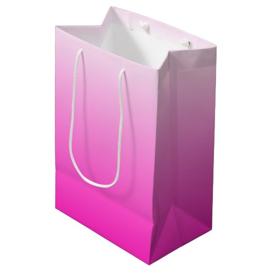 Tweetoongradiënt ombre warme roze medium cadeauzakje (Voorkant Gekanteld)