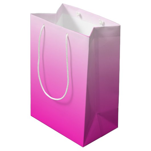 Tweetoongradiënt ombre warme roze medium cadeauzakje (Achterkant Gekanteld)