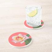 Tweetoonroze Rose Zandsteen Onderzetter (Zijkant)