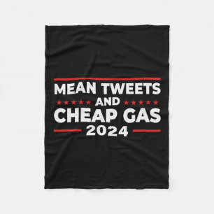 Tweets en goedkope Gas Grappige Donald Trump 2024 Fleece Deken