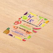 Tweetti Frutti 2e verjaardag Acryl Uitnodigingen (Laagn)